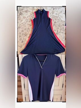 Sporty Chic Golf Set Callaway Dress + Top Navy Pink Tennis Athleisure Bundle